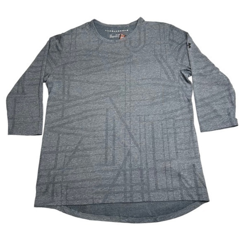 Under Armour Threadborne Heatgear Mens Shirt Slate Pattern 3/4in Sleeve 2XL